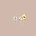 Solid Gold Round Lab-Grown Diamond Solitaire Stud Earrings