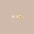 Solid Gold Lab-Grown Diamond Baguette Trio Studs