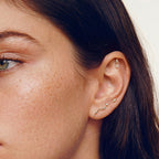 Solid Gold Round Lab-Grown Diamond Cross Stud Earrings