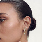 Solid Gold Lab-Grown Diamond Triple Cluster Stud Earrings