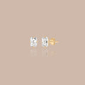Solid Gold Emerald-Cut Lab-Grown Diamond Stud Earrings