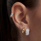 14K Gold Polished Dome Huggie Earrings