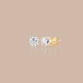 Solid Gold Round Lab-Grown Diamond Stud Earrings