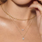 14K Gold Diamond Solitaire Pendant Necklace