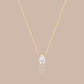 Solid Gold Pear-Cut Lab-Grown Diamond Solitaire Necklace