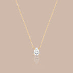 Solid Gold Pear-Cut Lab-Grown Diamond Solitaire Necklace