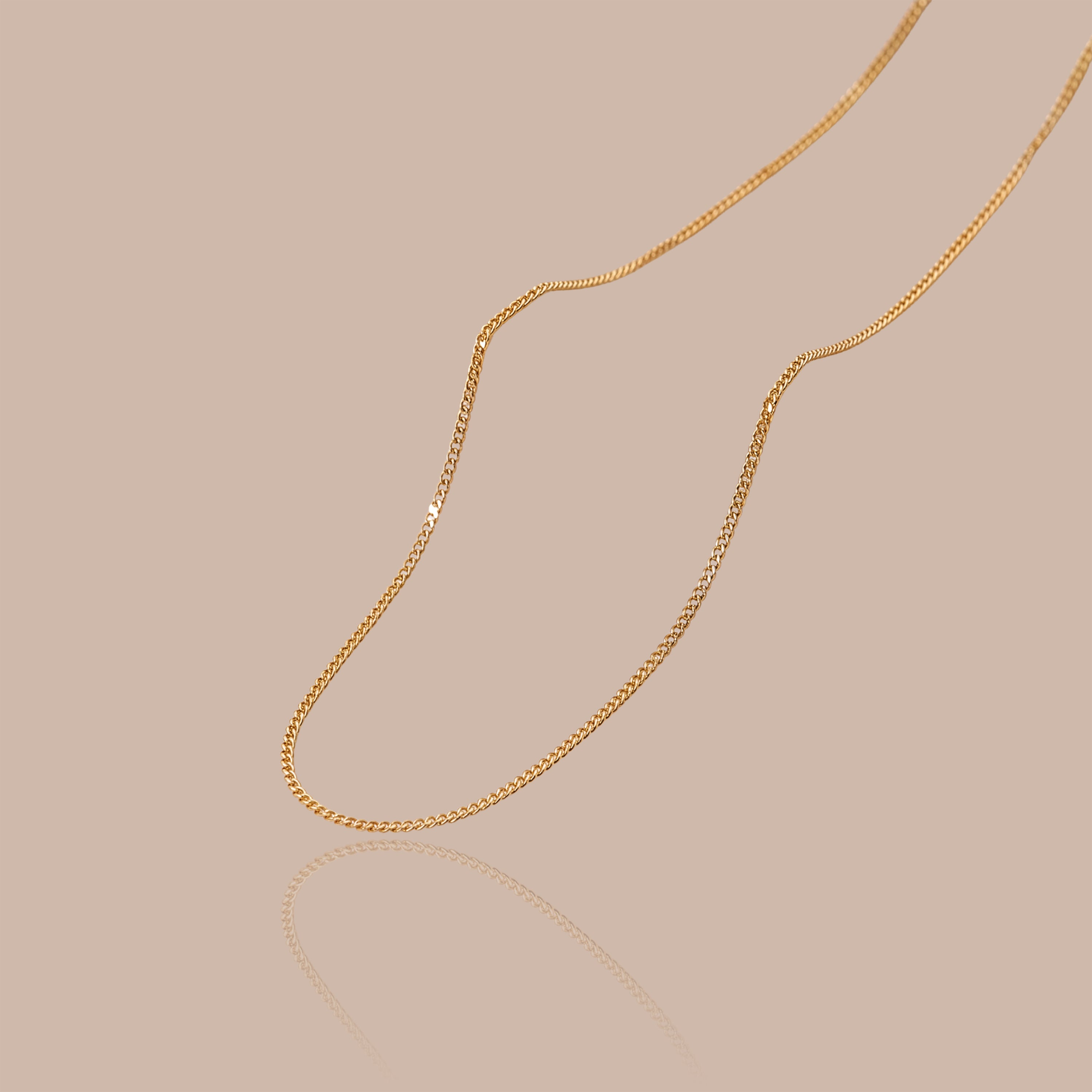 Solid Gold Modern Fine Cable Necklace