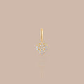 Solid Gold Pavé Natural Diamond Heart Charm