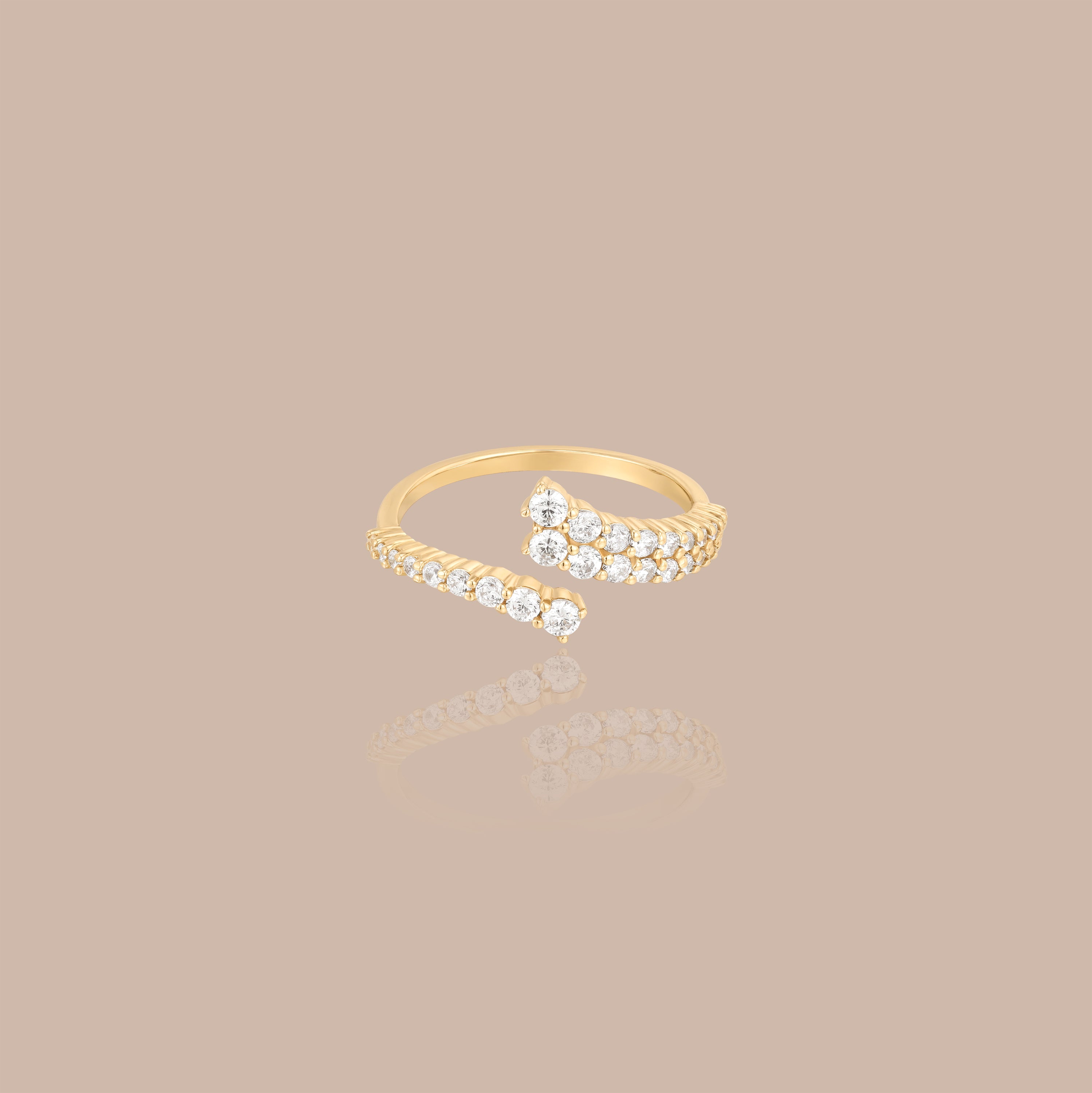 Solid Gold Lab-Grown Diamond Bypass Open Ring