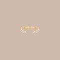 Solid Gold Round & Marquise Lab-Grown Diamond Open Ring