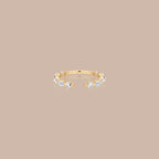 Solid Gold Round & Marquise Lab-Grown Diamond Open Ring