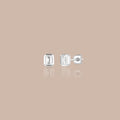 Solid White Gold Lab-Grown Diamond Baguette Stud Earrings
