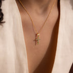 Marquise Jade Cross Necklace