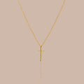 Skinny Cross Necklace in 18K Gold