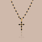 Midnight Cross Necklace in 18K Gold