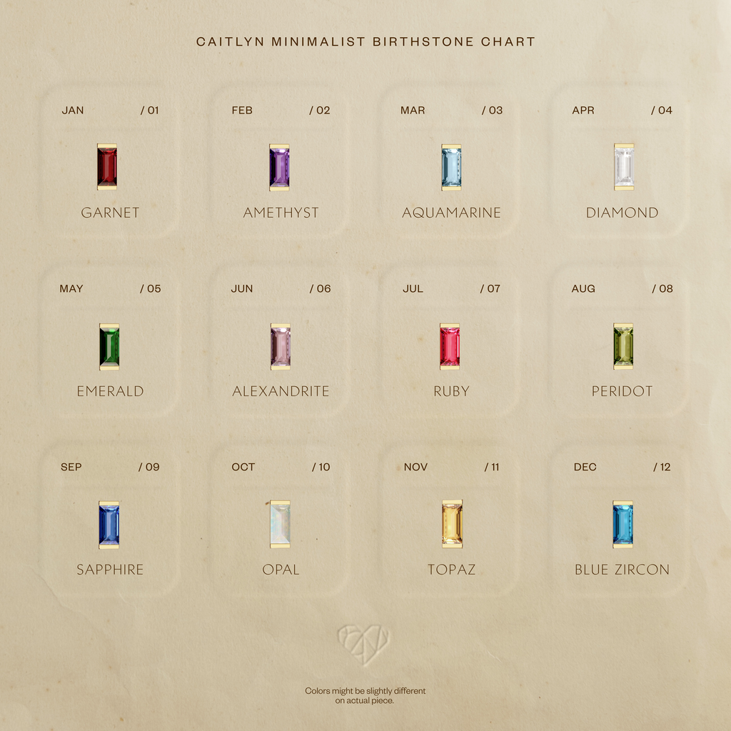 Baguette Birthstone Studs