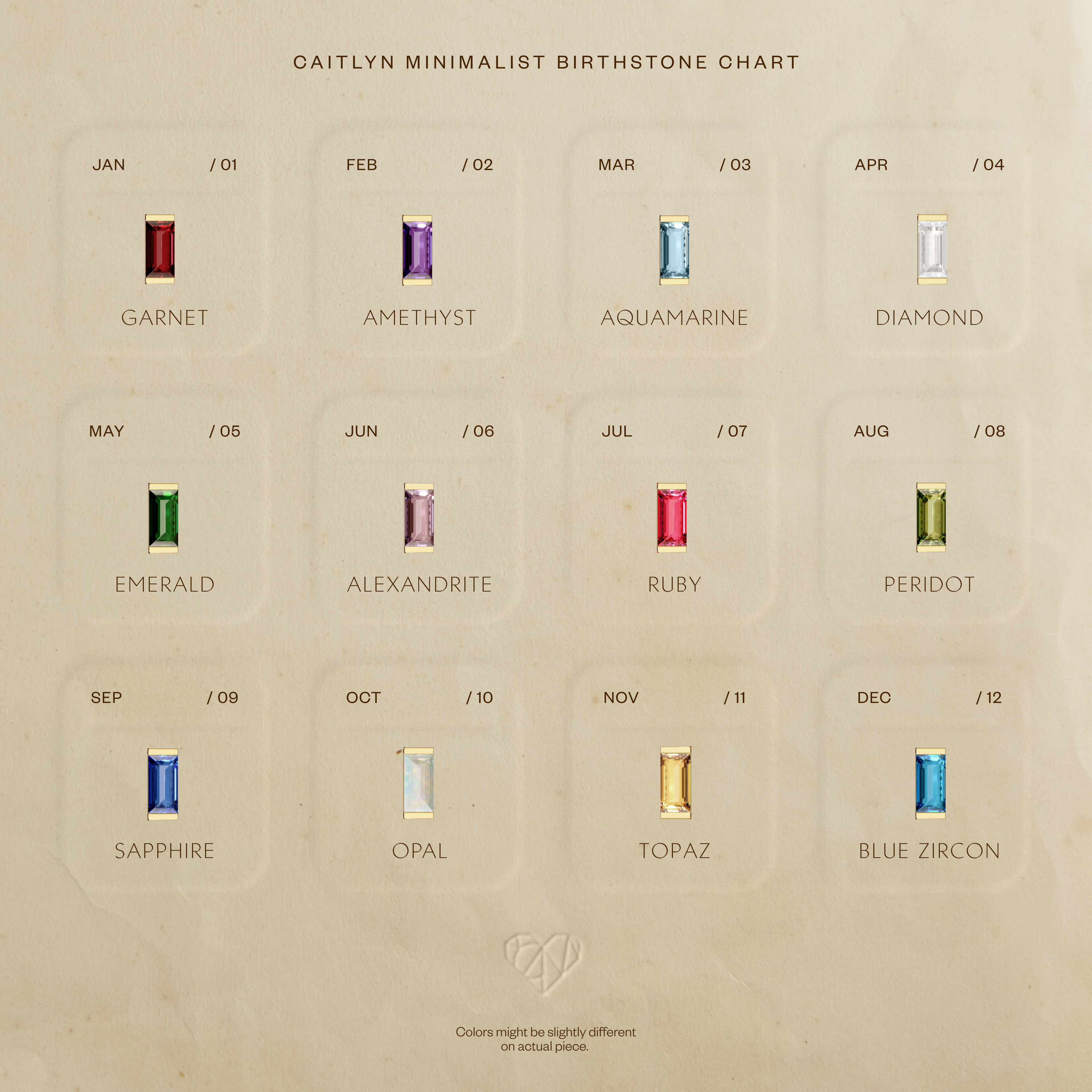 Baguette Birthstone Studs