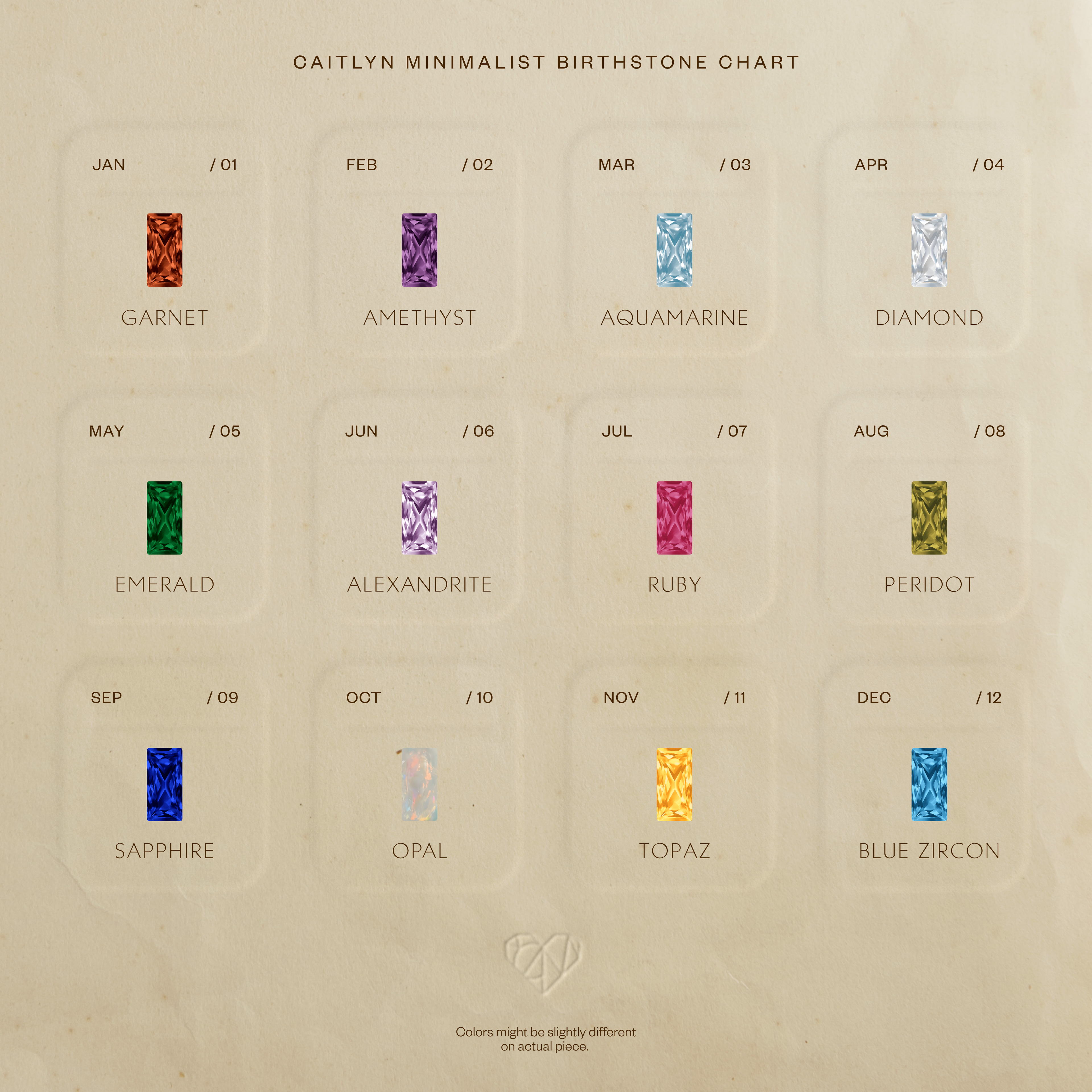 Baguette Birthstone Huggies