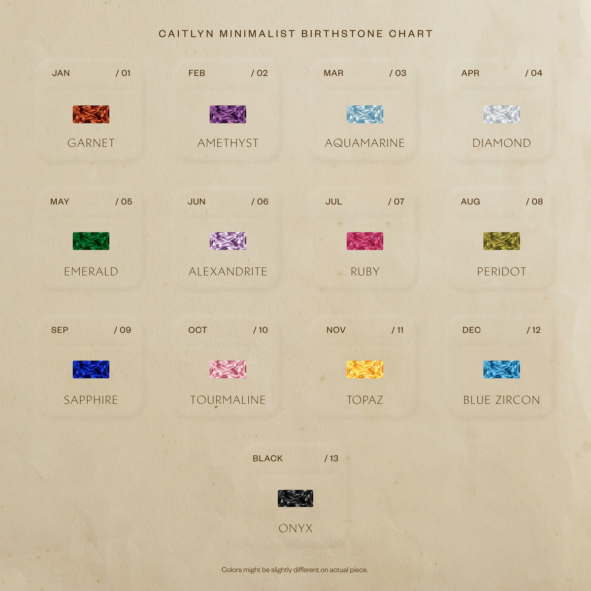 Baguette Birthstone Bracelet