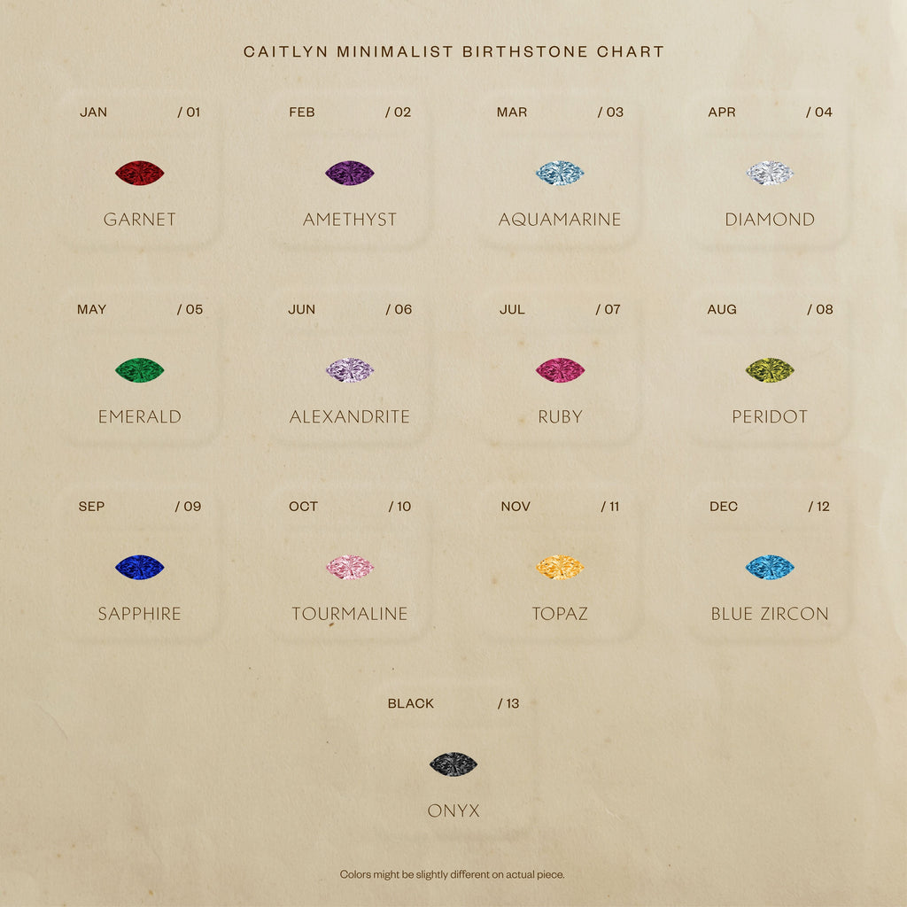 Marquise Cut Bezel Birthstone Necklace