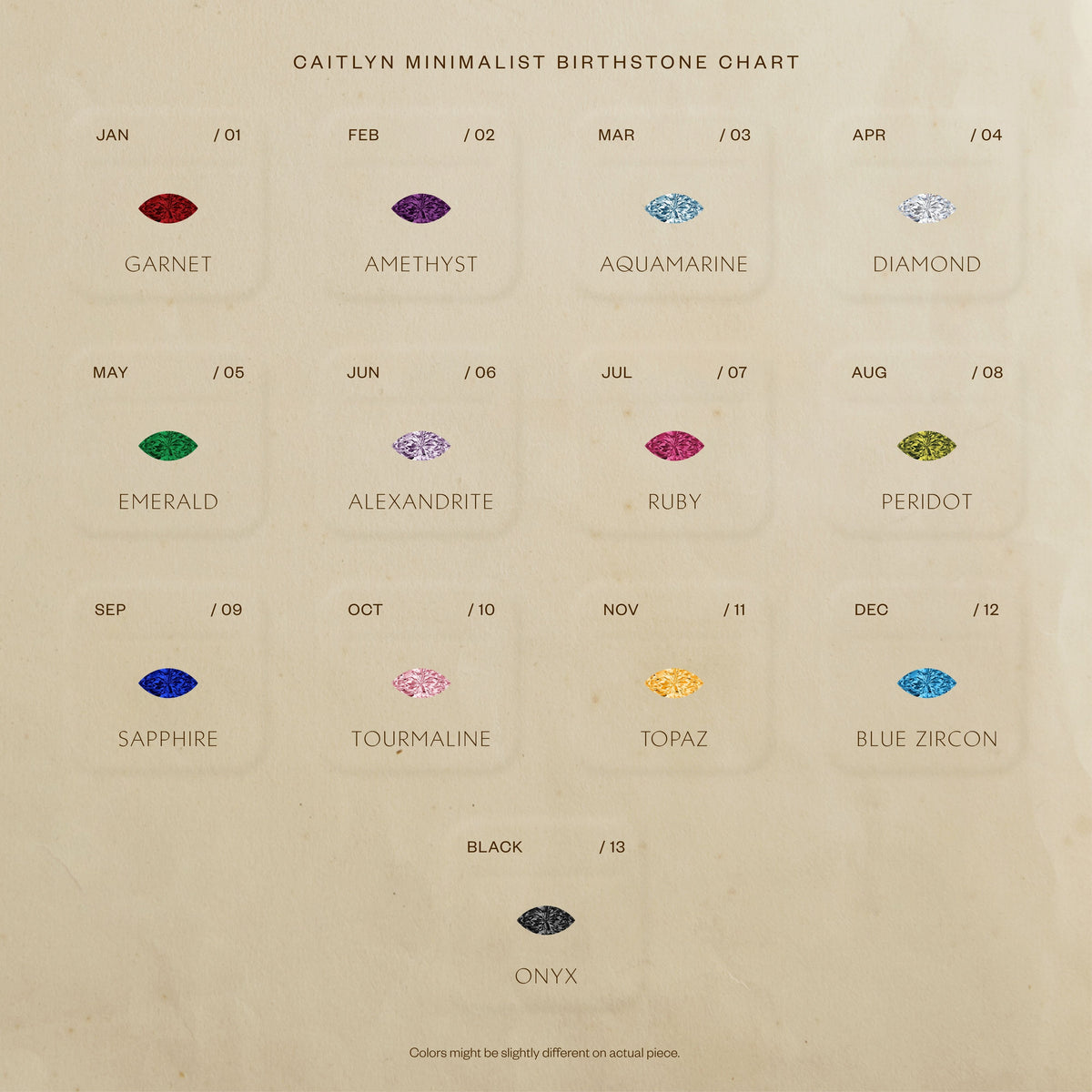 Marquise Cut Bezel Birthstone Necklace
