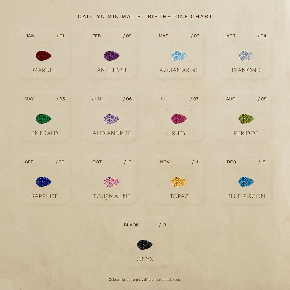 Pear Cut Bezel Birthstone Necklace