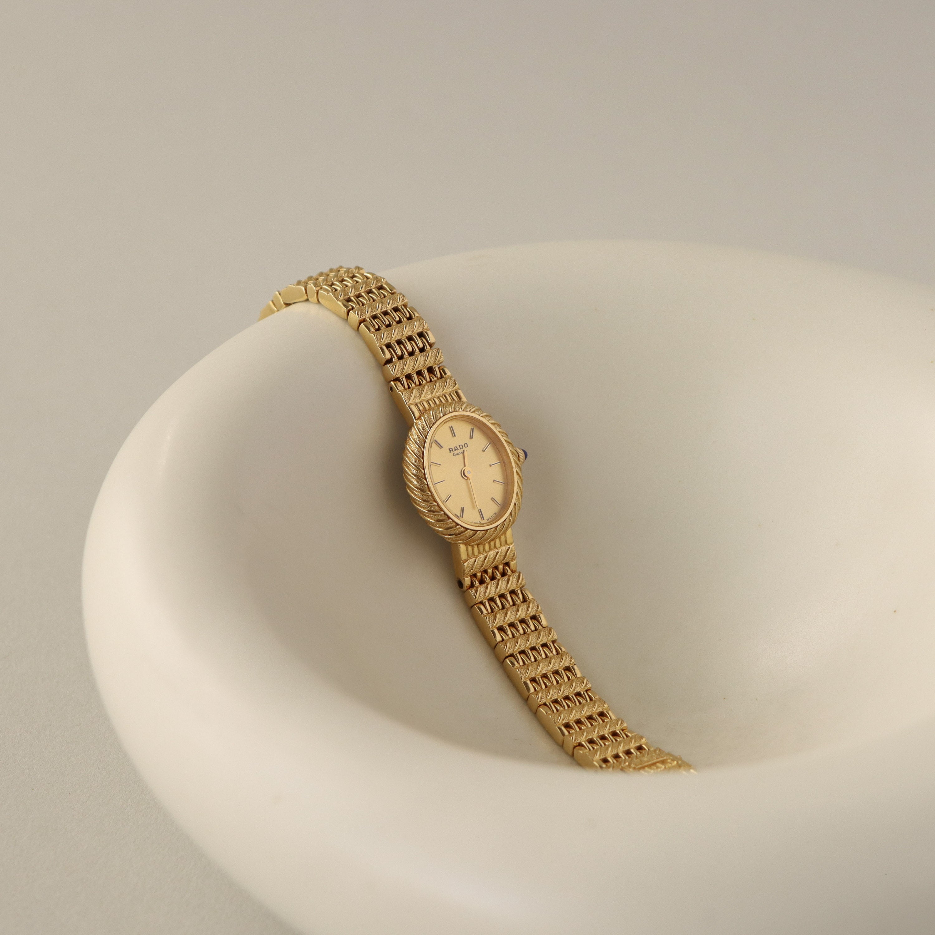 Vintage Rado Oval Twist Gold Watch