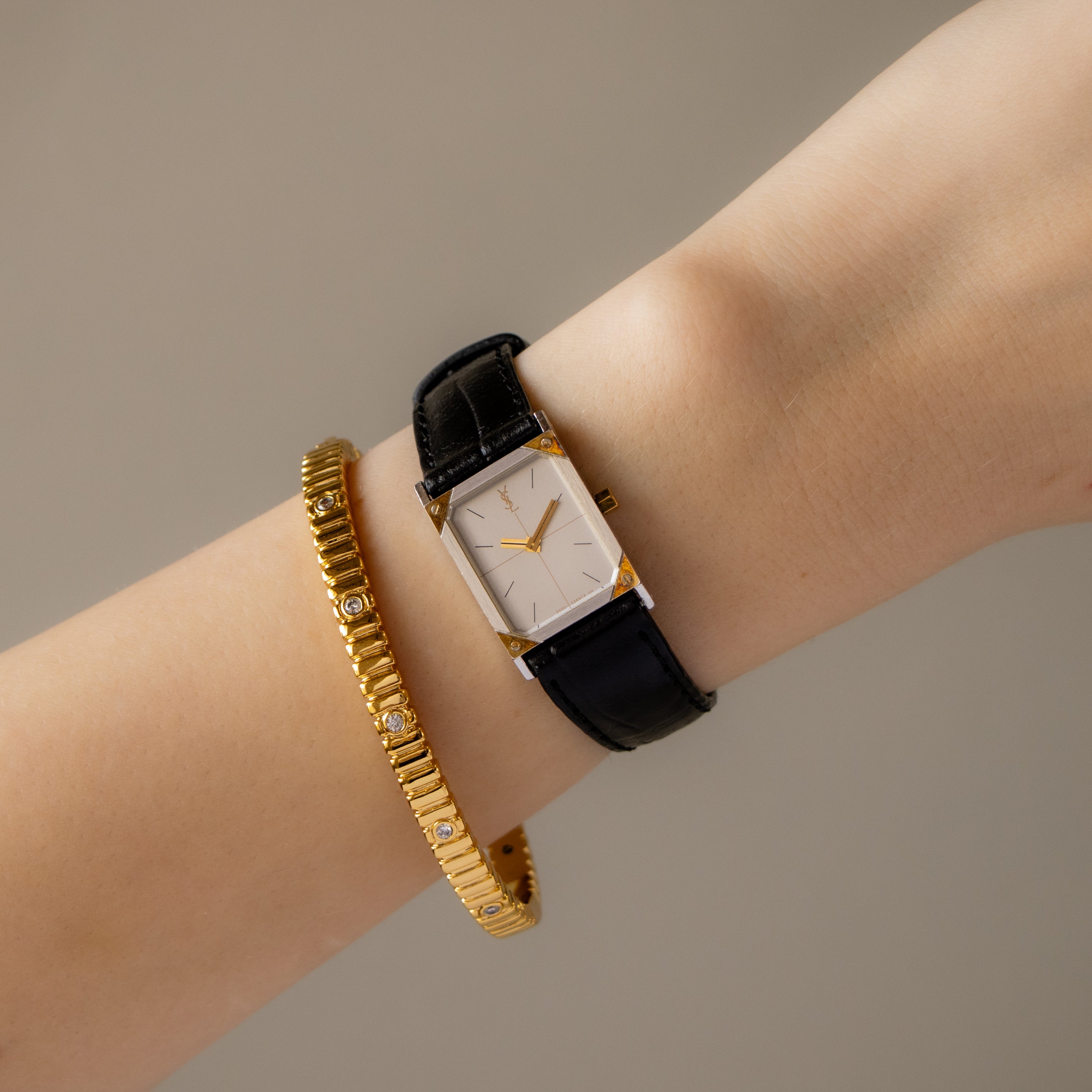 Vintage YSL Tank Two Tone Watch