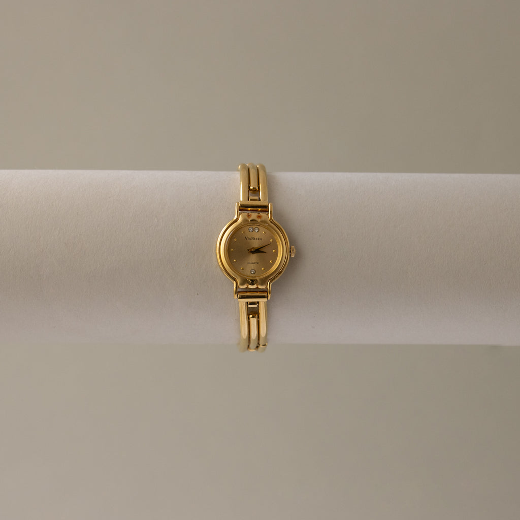 Vintage Via Brera Round Gold Watch