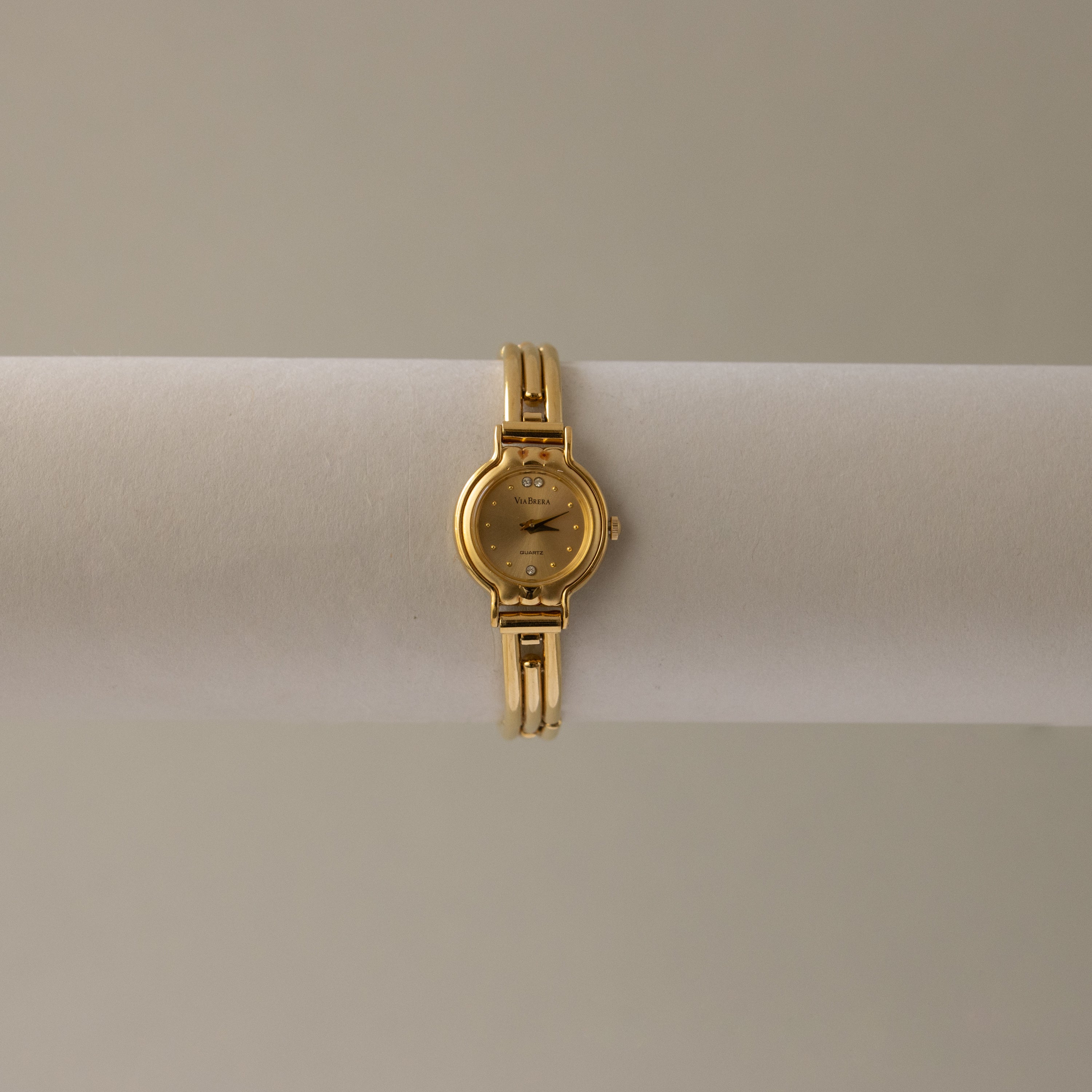 Vintage Via Brera Round Gold Watch