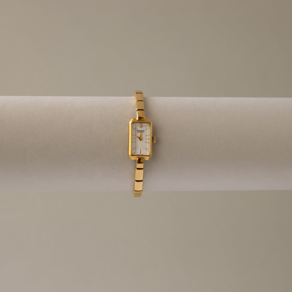 Vintage Katharine Hamnett Rectangular Gold Watch