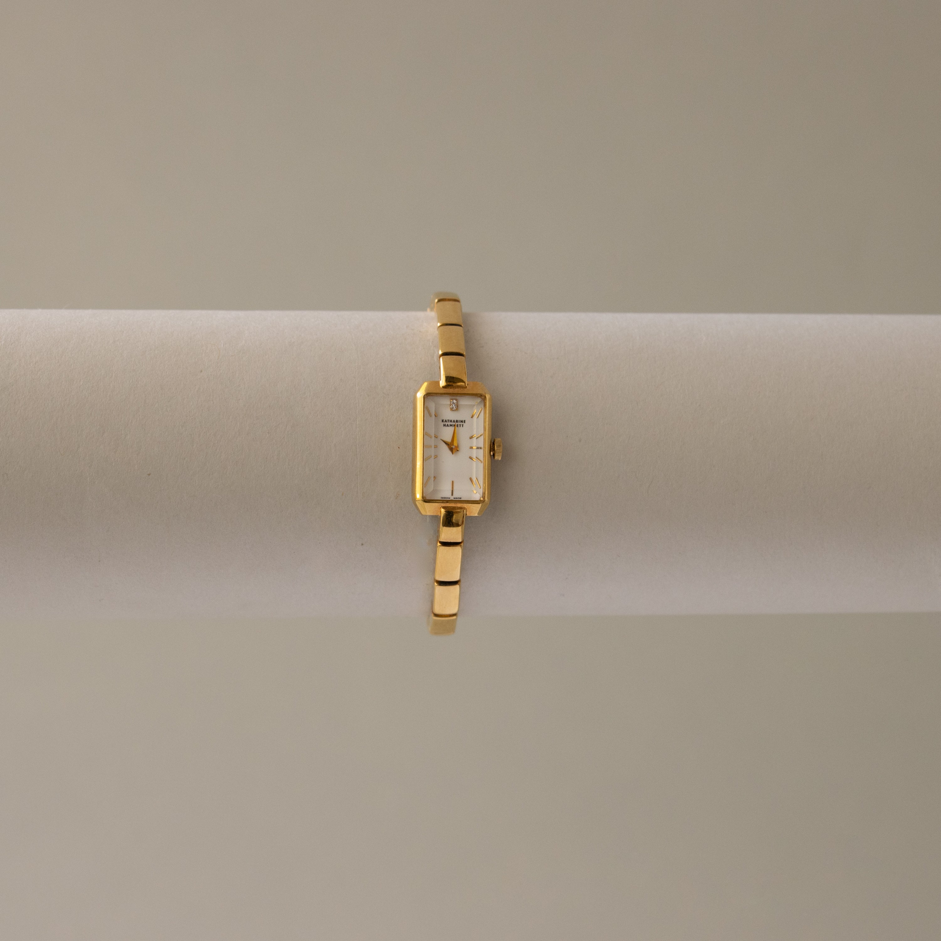 Vintage Katharine Hamnett Rectangular Gold Watch