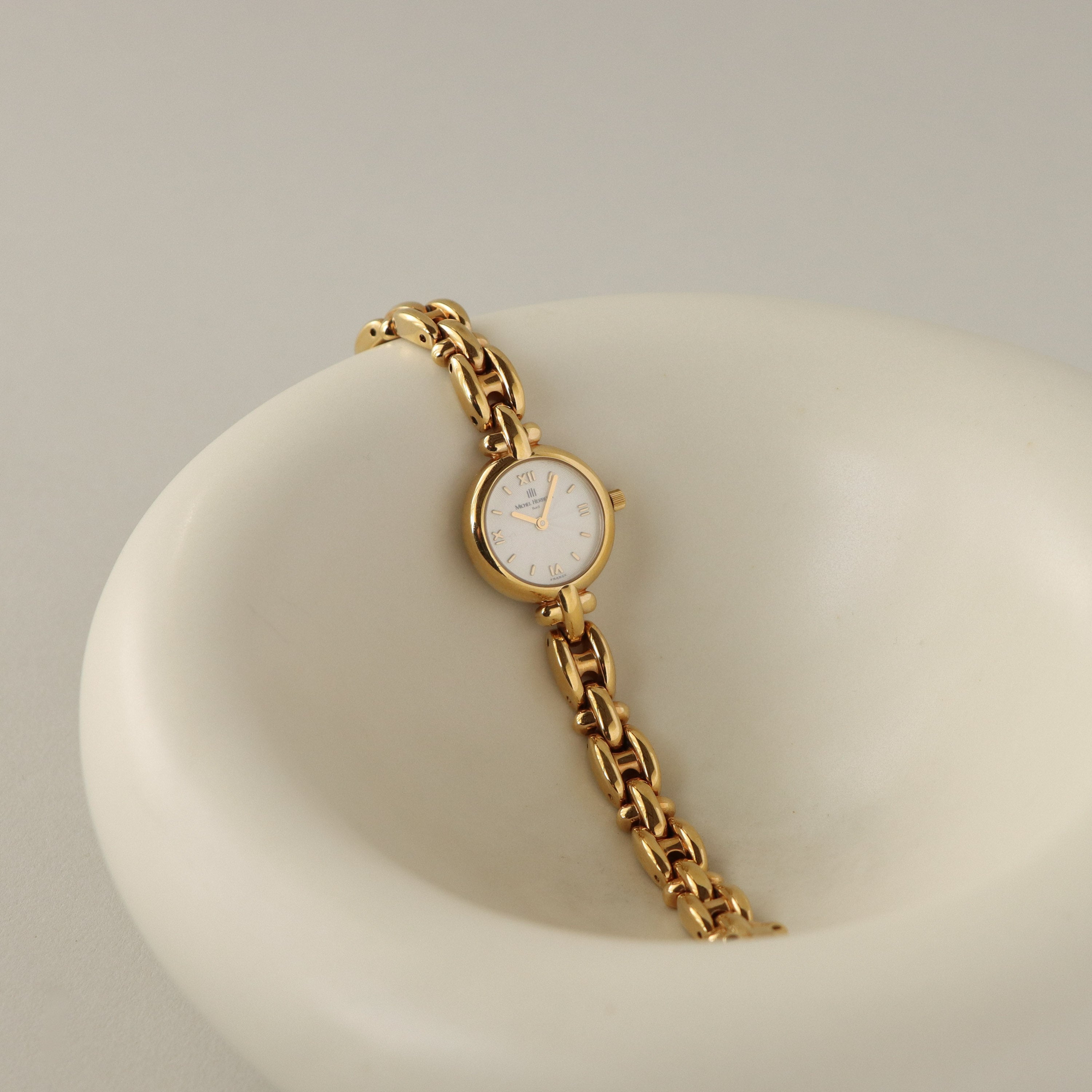 Vintage Michel Herbelin Round Gold Watch