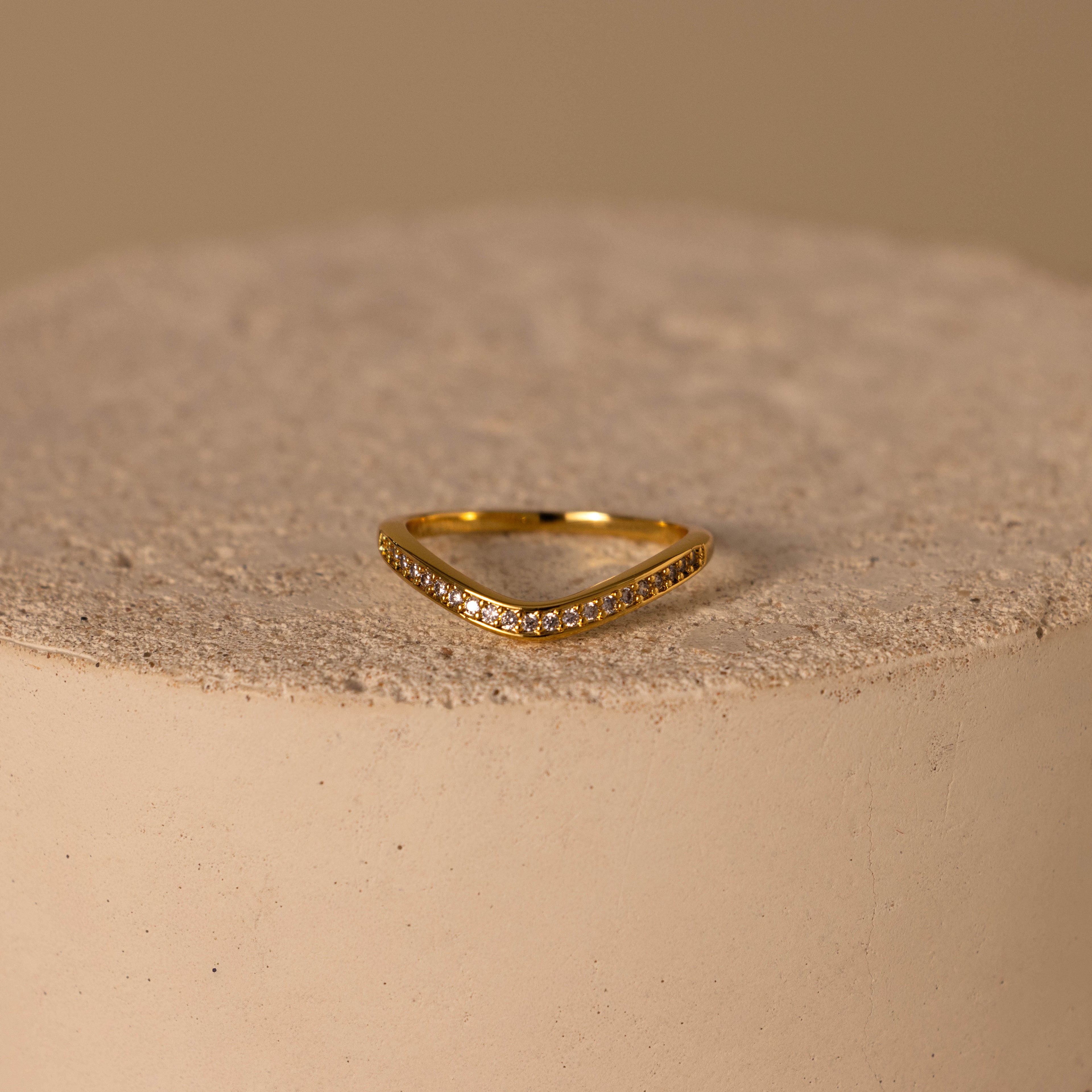 Dainty Pave Channel Wave Ring