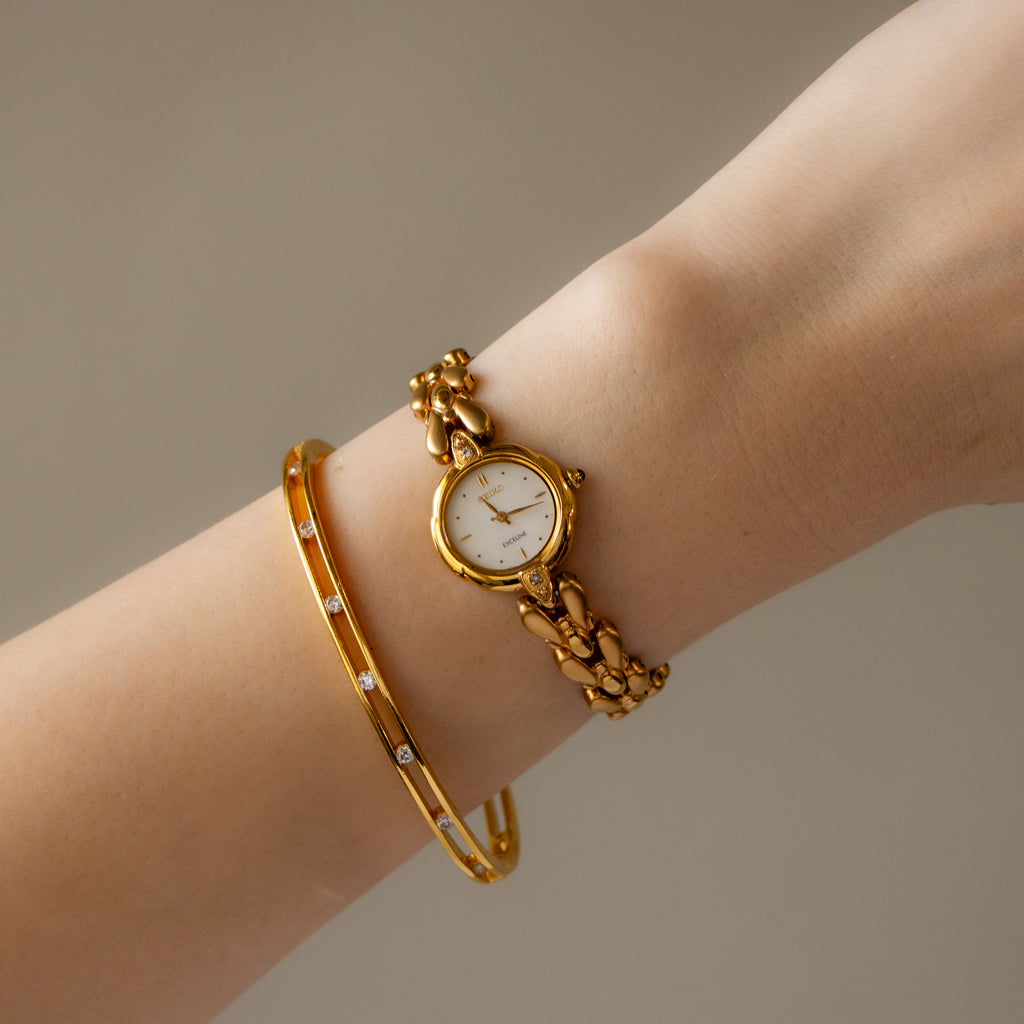 Vintage Seiko Exceline Bloom Gold Watch