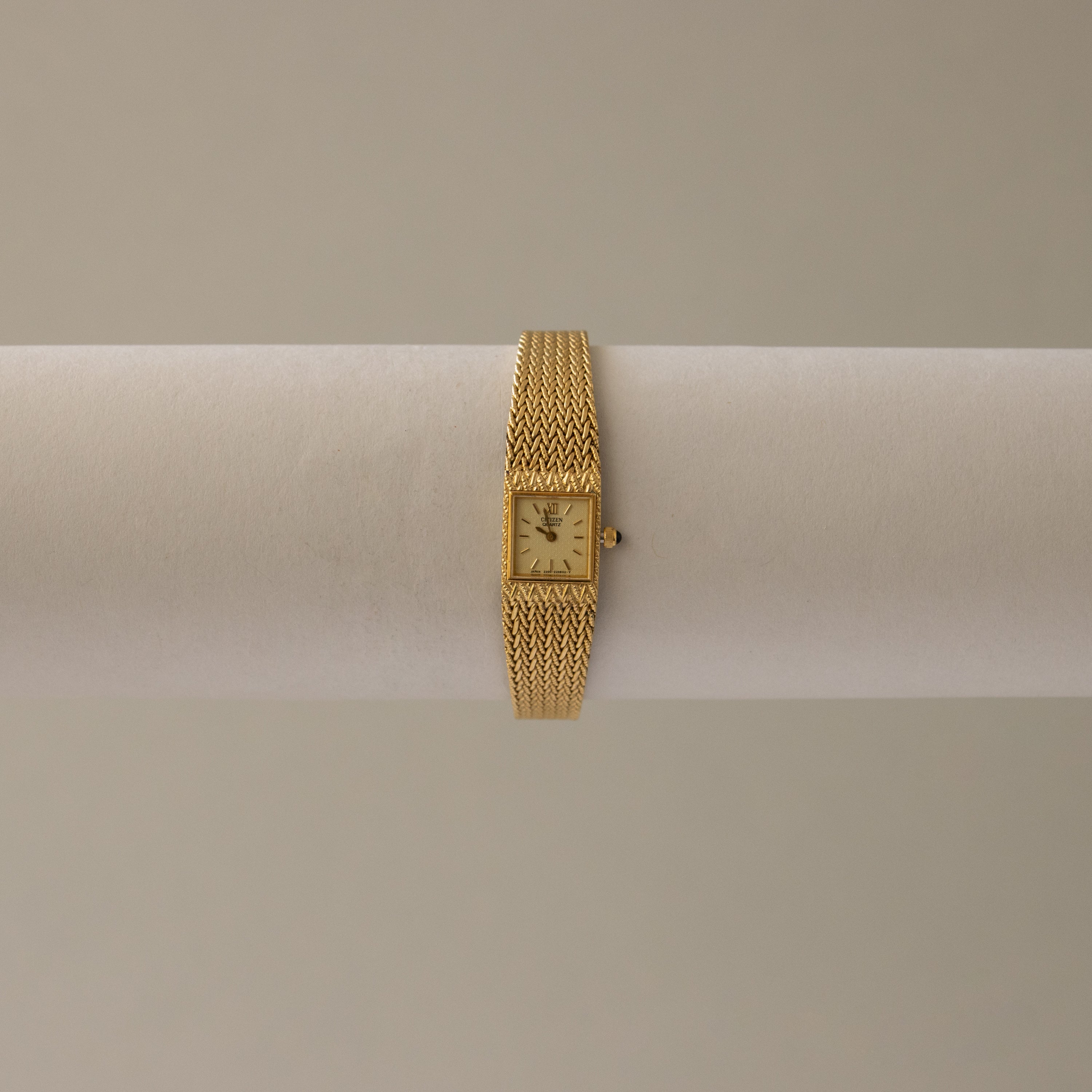 Vintage Citizen Square Mesh Gold Watch