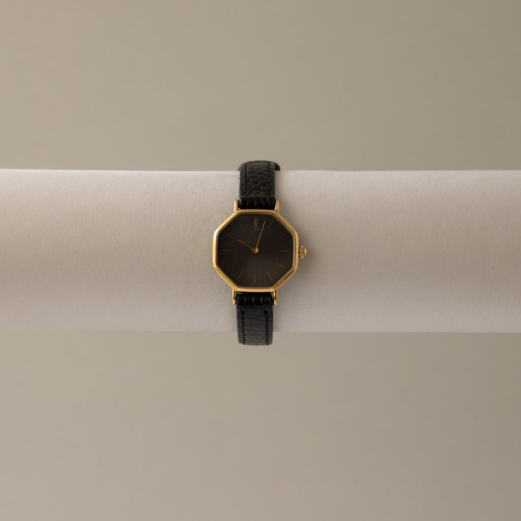 Vintage YSL Midnight Octagonal Gold Watch
