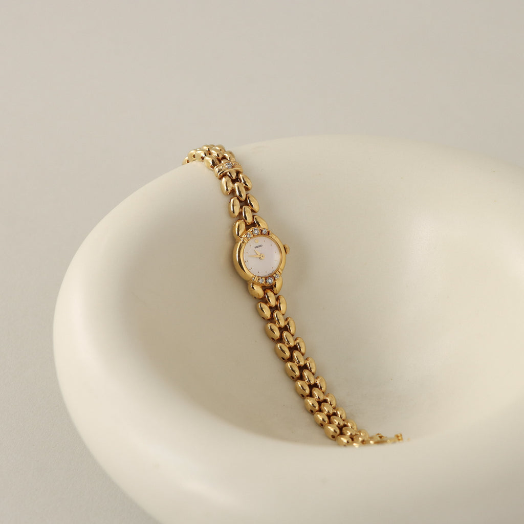 Vintage Seiko Blush Iridescent Gold Watch