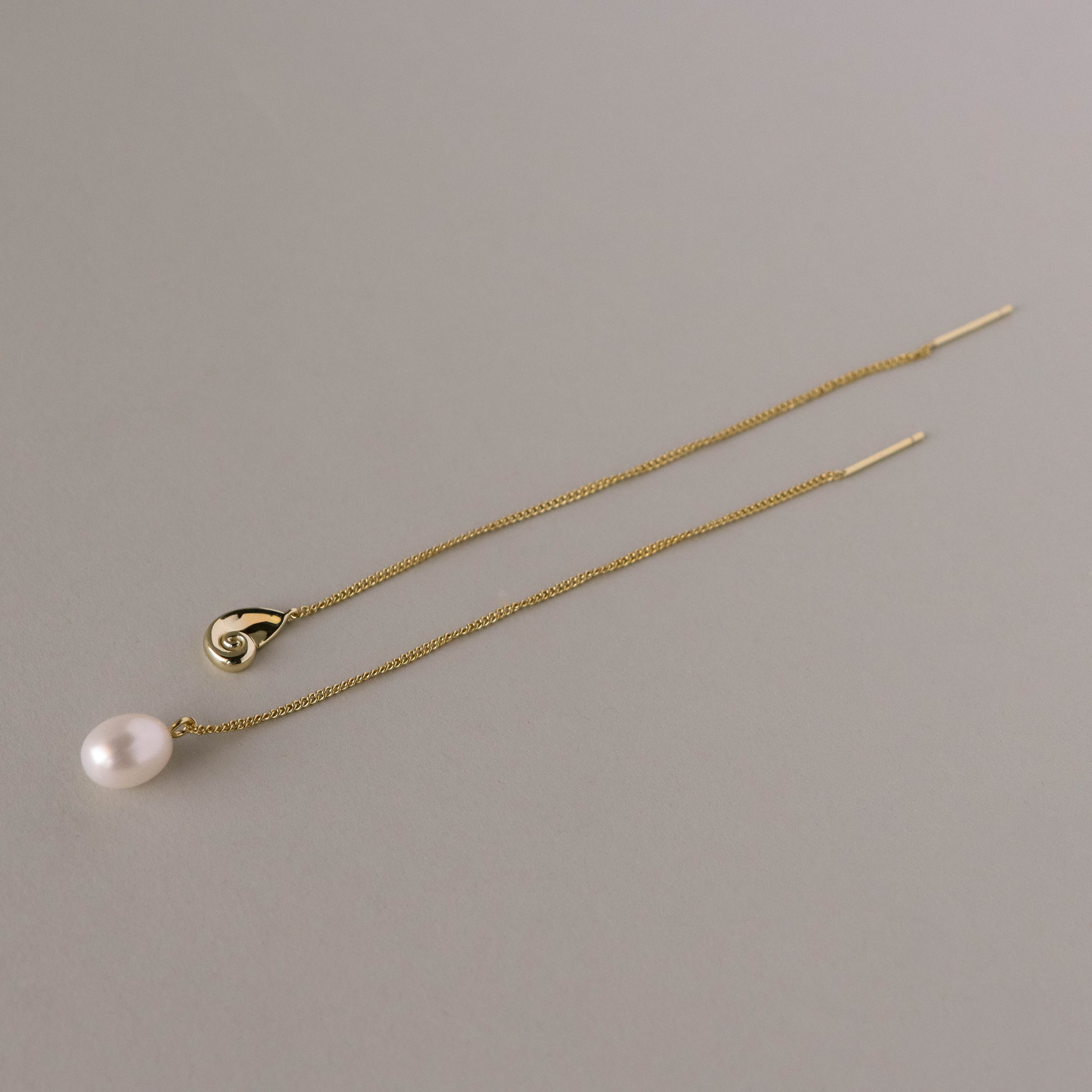 Shell & Pearl Threader Earrings