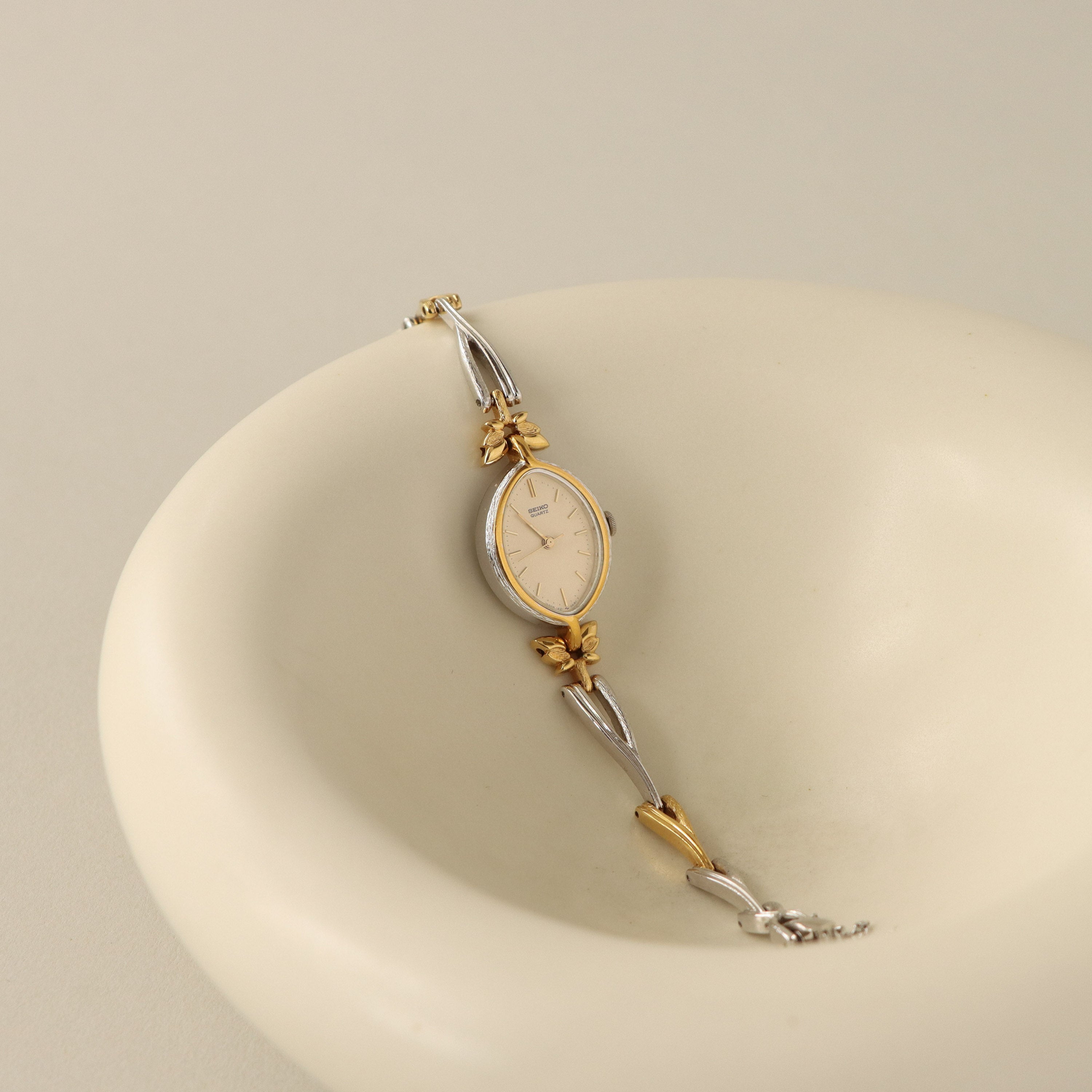 Vintage Seiko Oval Mariposa Two Tone Watch