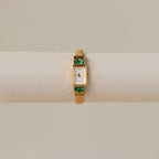Vintage The Franklin Mint Emerald Gold Watch