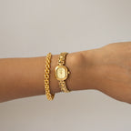 Vintage Jean Perret Swiss Square Gold Watch