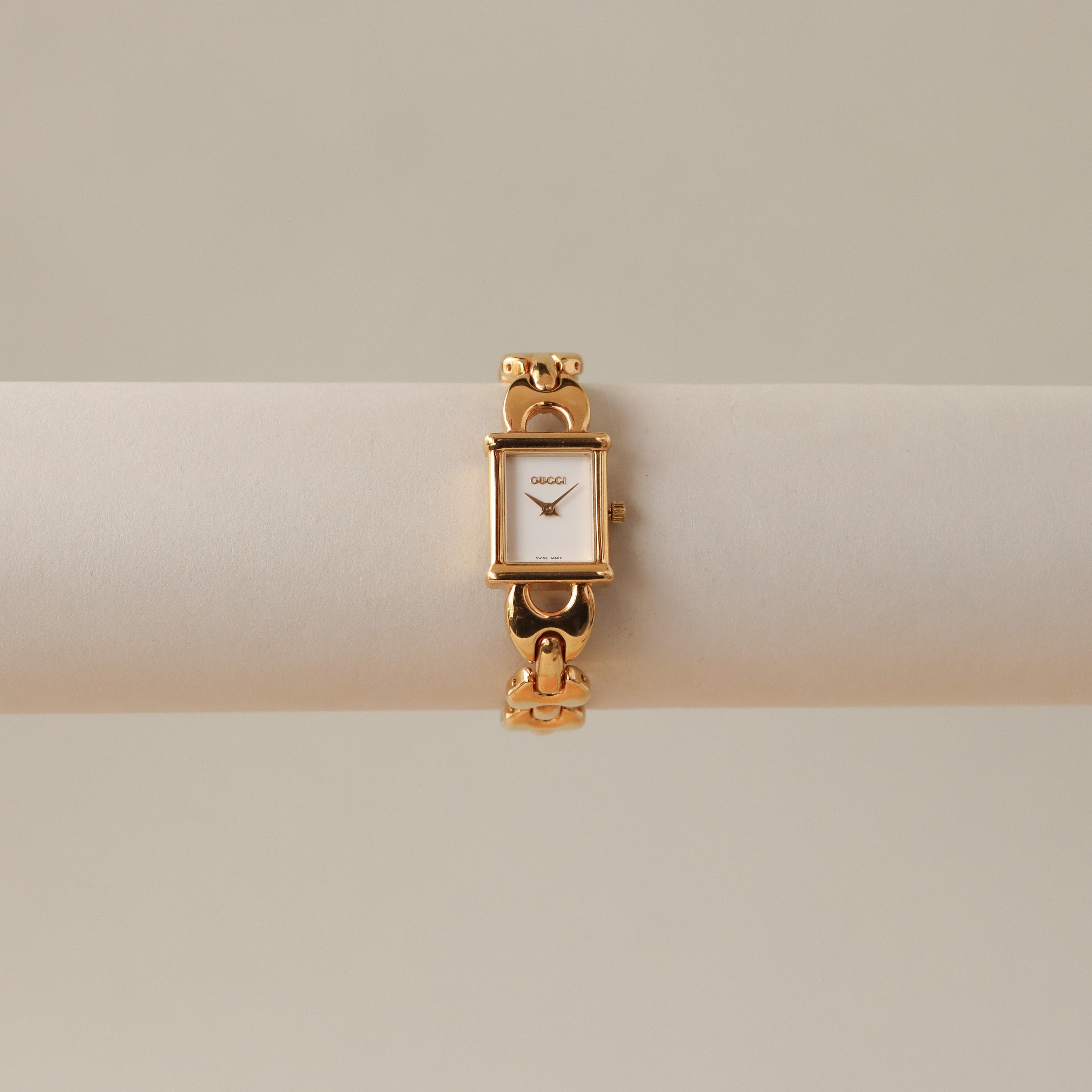 Vintage Gucci Swiss Square Link Gold Watch