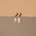 Baroque Pearl & Diamond Drop Studs