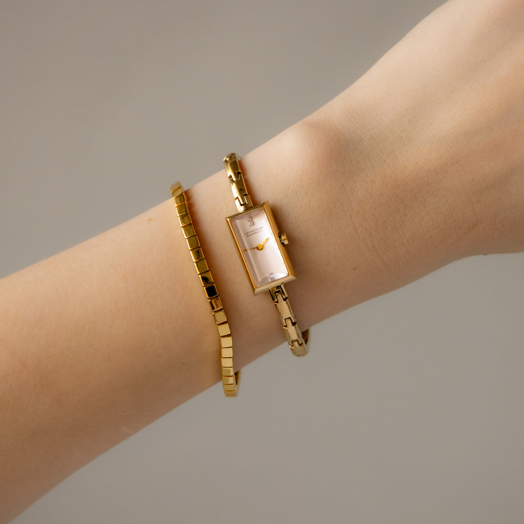 Vintage Katharine Hamnett Rectangular Gold Watch