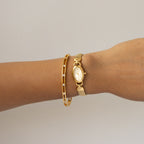 Vintage Mila Schon Oval Mesh Gold Watch