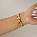 Vintage Pinky & Dianne Checkered Gold Watch