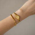 Vintage Christian Bernard Emerald Marquise Gold Watch
