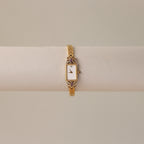 Vintage Hanae Mori Rectangular Butterfly Gold Watch