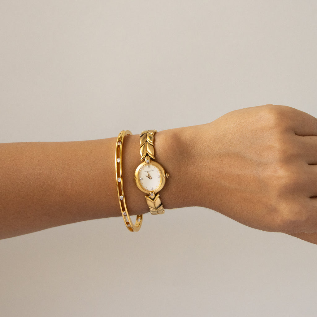 Vintage Philippe Venet Leaf Gold Watch